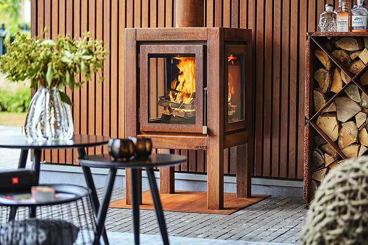 Außenkamin Queruba gemütliches Feuer