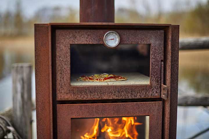 Außenkamin und Backofen Quercus Temperatur kontrollieren