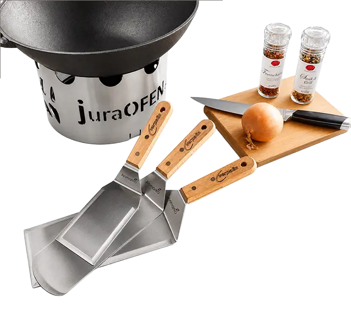 Zubehör - Plancha Grill - Edelstahl Pfannenwender Set sowie Grillpfannen